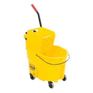 RUBBERMAID FG758088YEL WAVEBRAKE® 35 QT. YELLOW MOP BUCKET WITH SIDE PRESS WRINGER