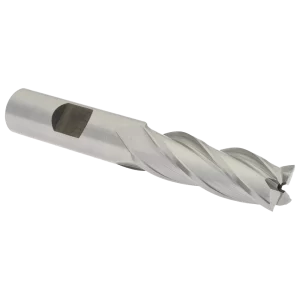 SQUARE END MILL: 1/2" DIA, 1-1/2" LOC, 4 FLUTE, HIGH SPEED STEEL - 3-1/4" OAL, 1/2" SHANK DIA, 30 DEG HELIX, BRIGHT/UNCOATED COATED, SINGLE END HERTEL E1031032