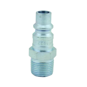 Milton 1837 hose barb H‑style plug – 3/8″ hose × 1/4″ MNPT steel plug