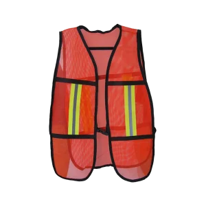 Fluorescent Orange Safety Vest with Reflective Stripe