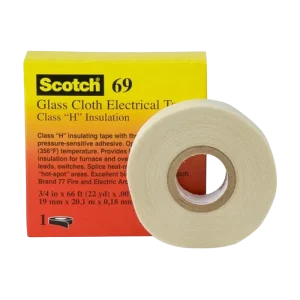 Scotch 69 Glass Cloth Tape 1" – High-Temperature Electrical Tape by 3M
