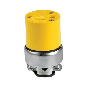 15A Yellow Electrical Connector – NEMA 5-15R Grounded Plug by Supplier #2887