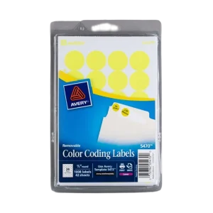 Neon Yellow Circle Labels 3/4" – 1008 Adhesive Inventory Stickers