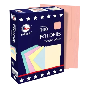 Pink letter size folders – 100-pack by NASSA